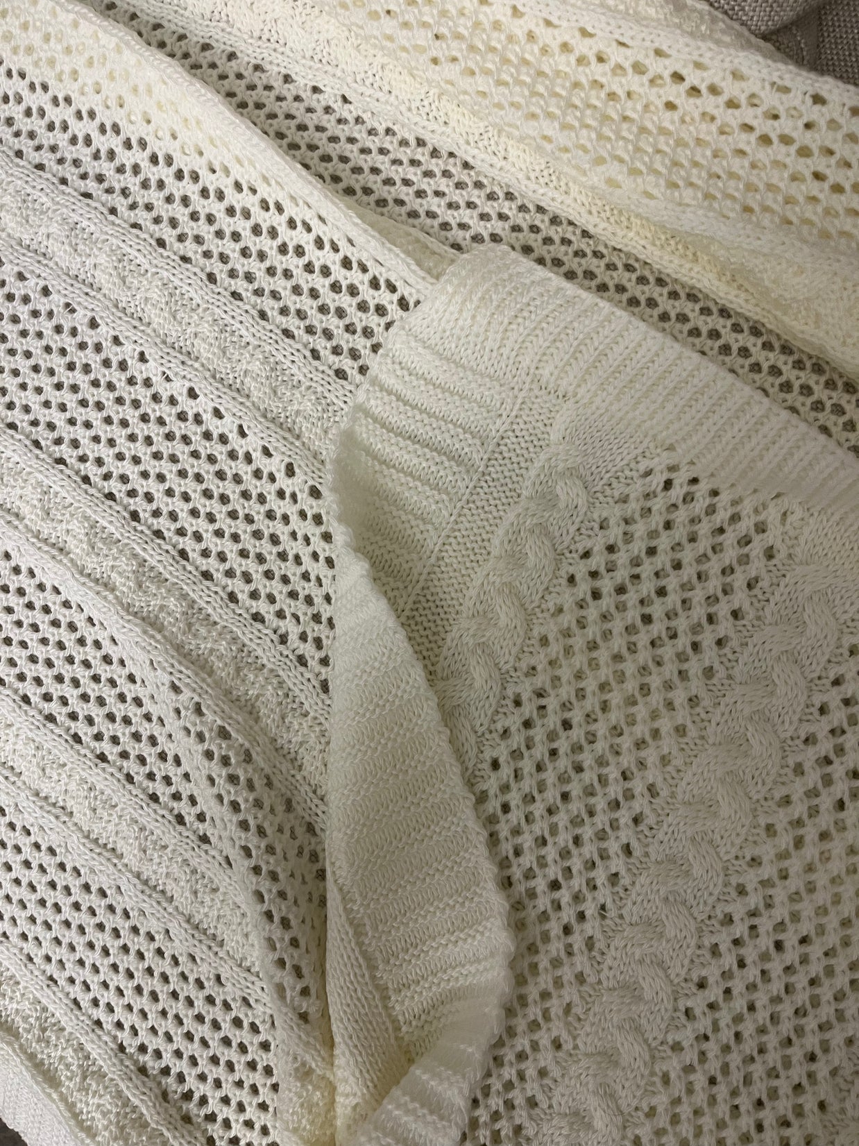 Knitted Textured Throw Blanket - Figi Home