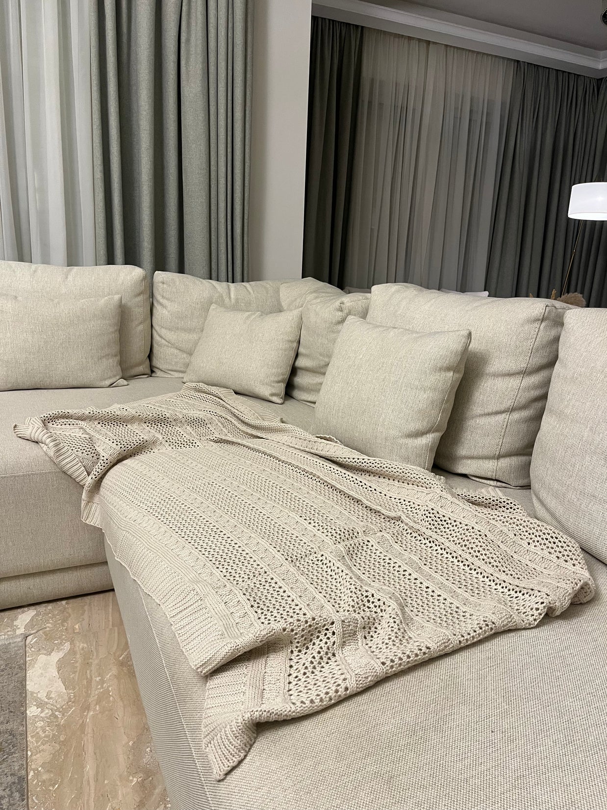 Knitted Textured Throw Blanket - Figi Home