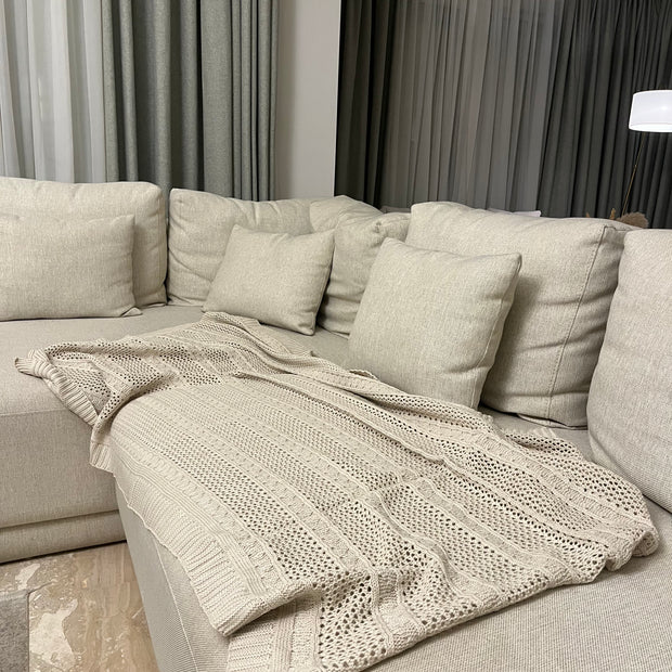 Knitted Textured Throw Blanket - Figi Home