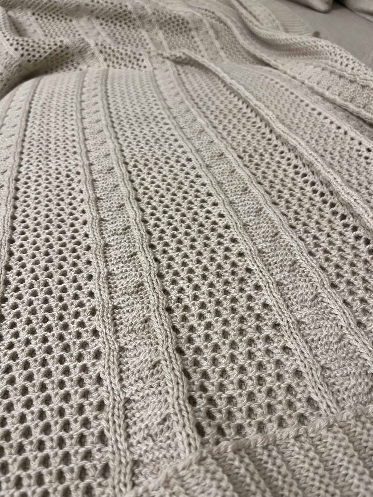 Knitted Textured Throw Blanket - Figi Home