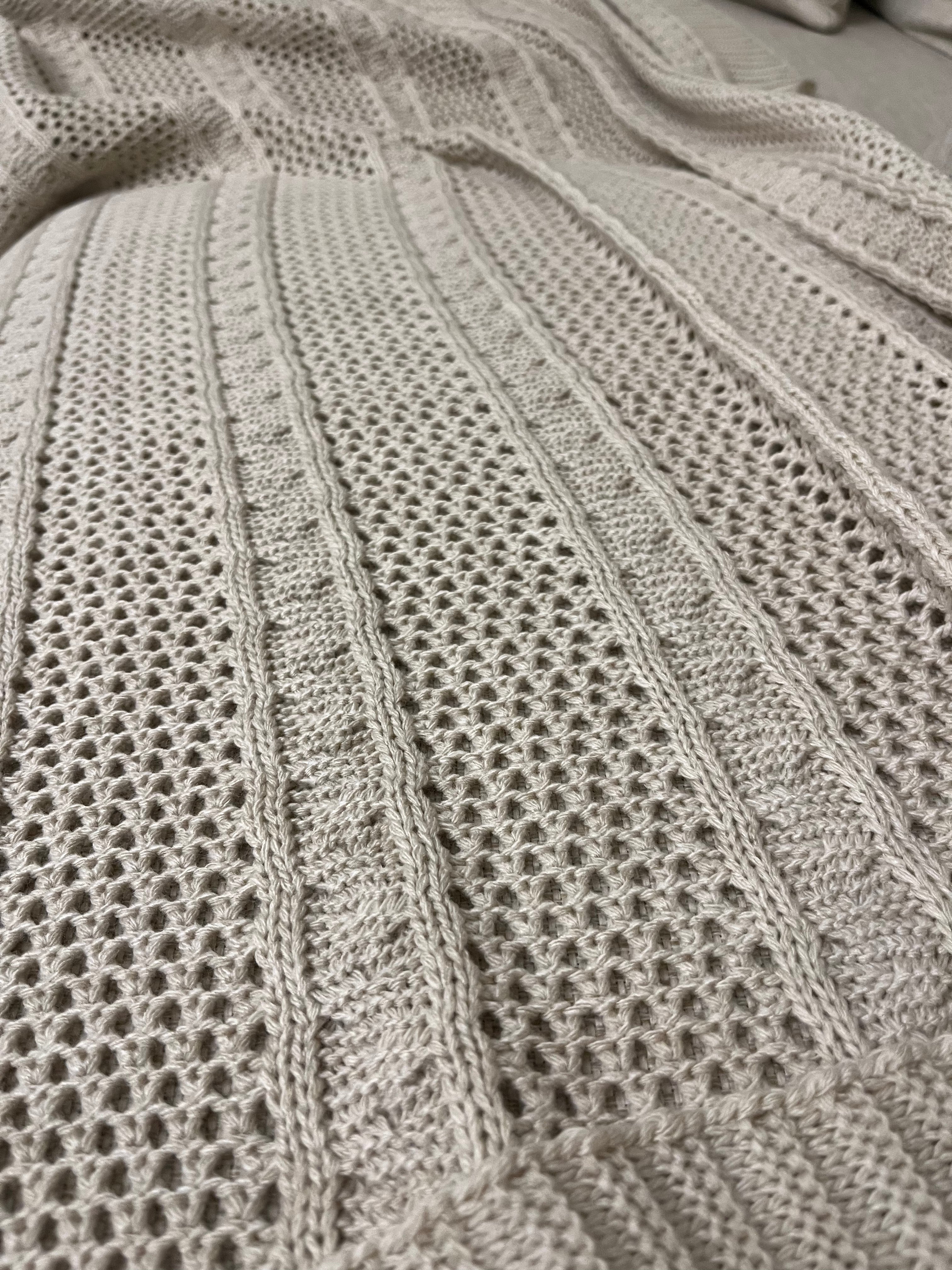 Knitted Textured Throw Blanket - Figi Home