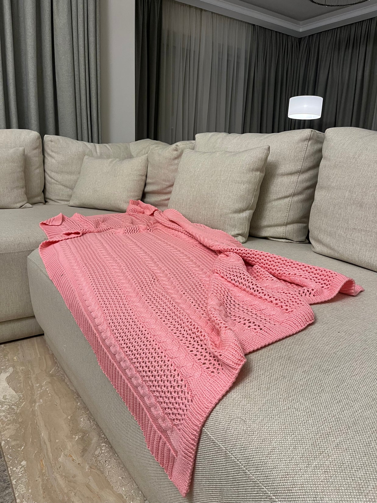 Knitted Textured Throw Blanket - Figi Home