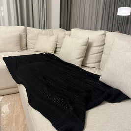 Knitted Textured Throw Blanket - Figi Home