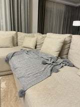 Tassel Knit Throw - Figi Home