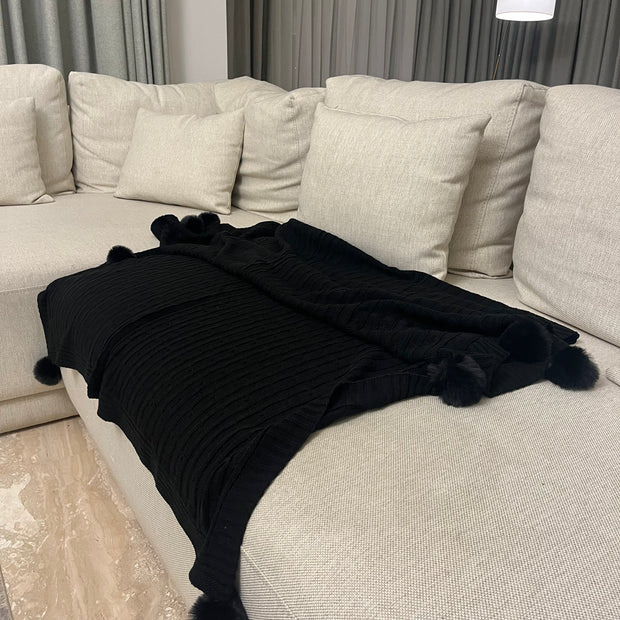 Tassel Knit Throw - Figi Home