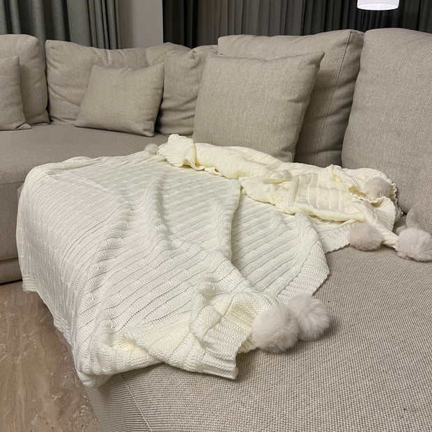 Tassel Knit Throw - Figi Home