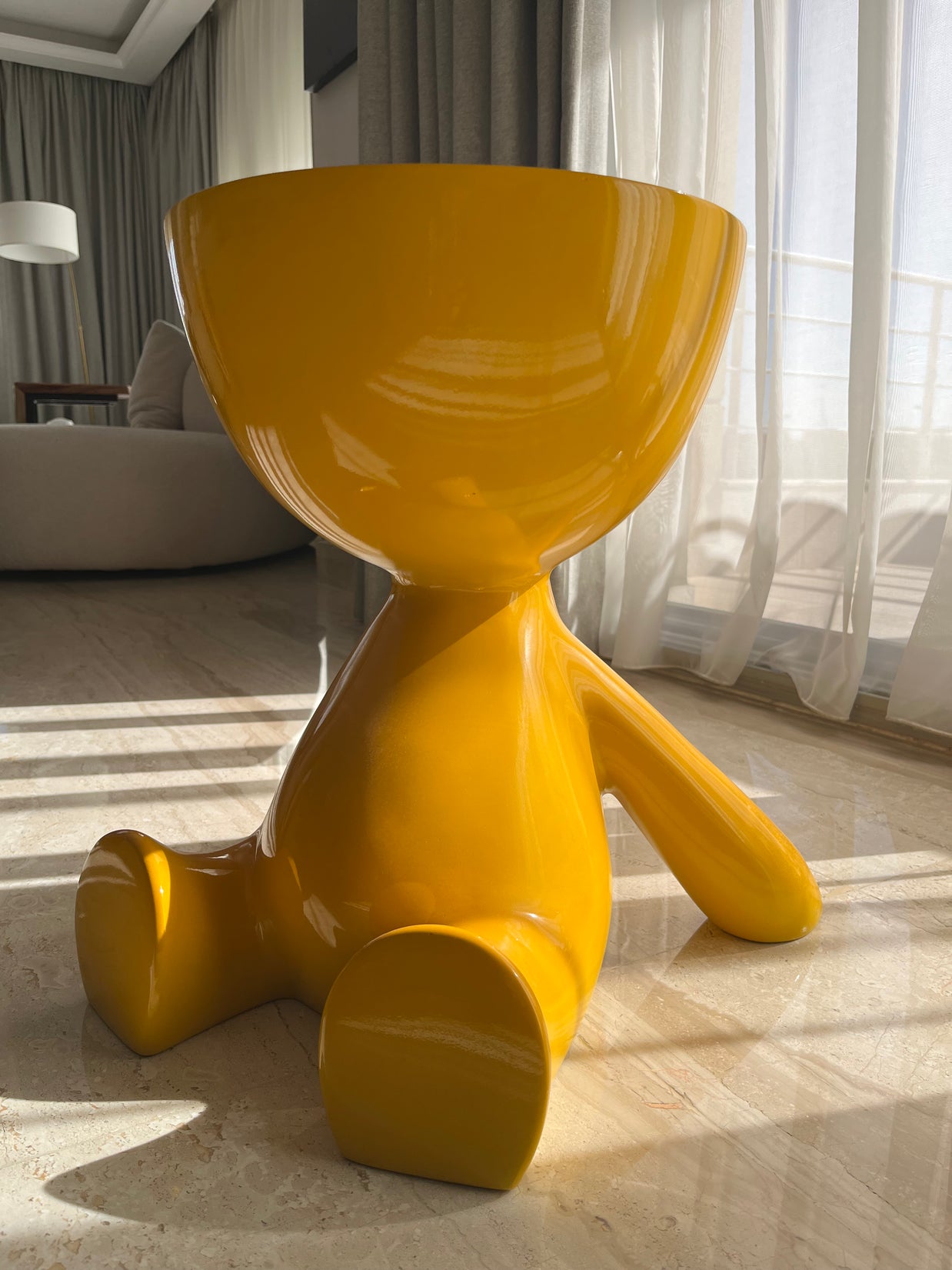 Yellow half head side table