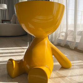 Yellow half head side table