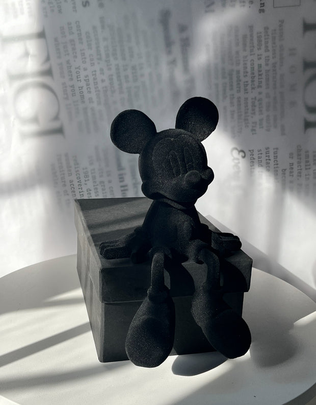 Velvet Sitting Mouse Sculpture