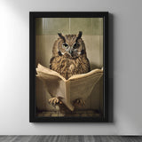 Owl Reading in the Bathroom - Figi Home