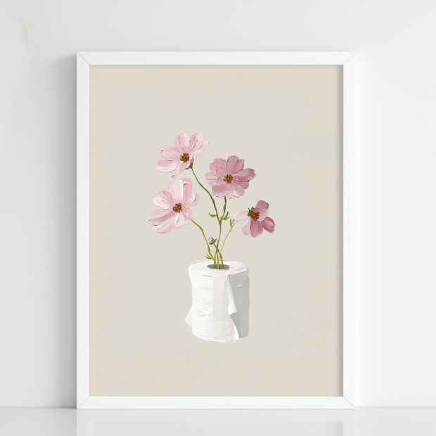 Floral Toilet Paper Vase Art - Figi Home