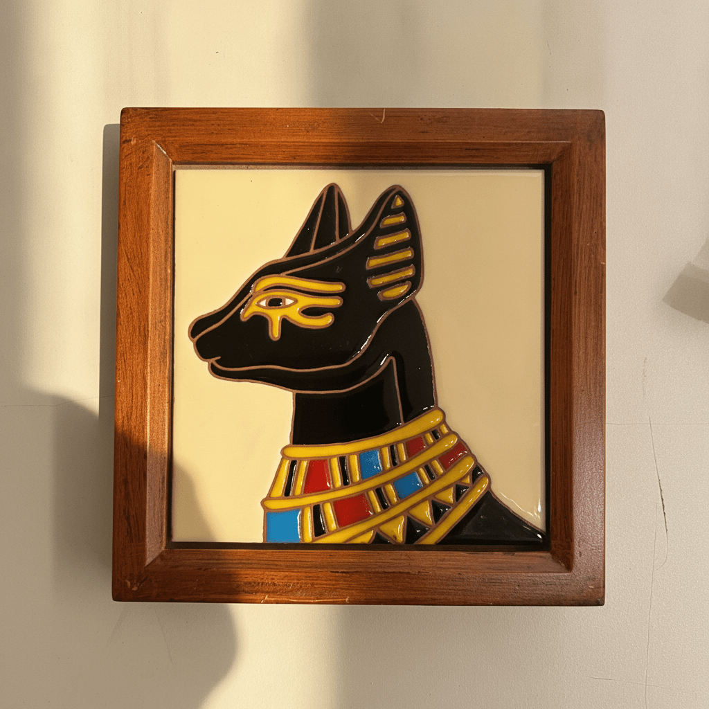 Anubis Framed Ceramic Tile - Figi Home