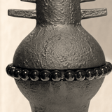 Beaded black Urn - Figi Home