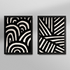 Black & Cream Abstract Line Art – Set of 2 - Figi Home