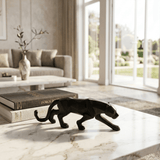 Black Geometric Panther Sculpture - Figi Home