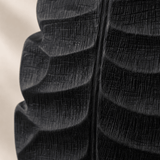 Black Textured Leaf Sculpture - Figi Home