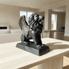 Black Winged Lion Sculpture with Bronze Accents - Figi Home