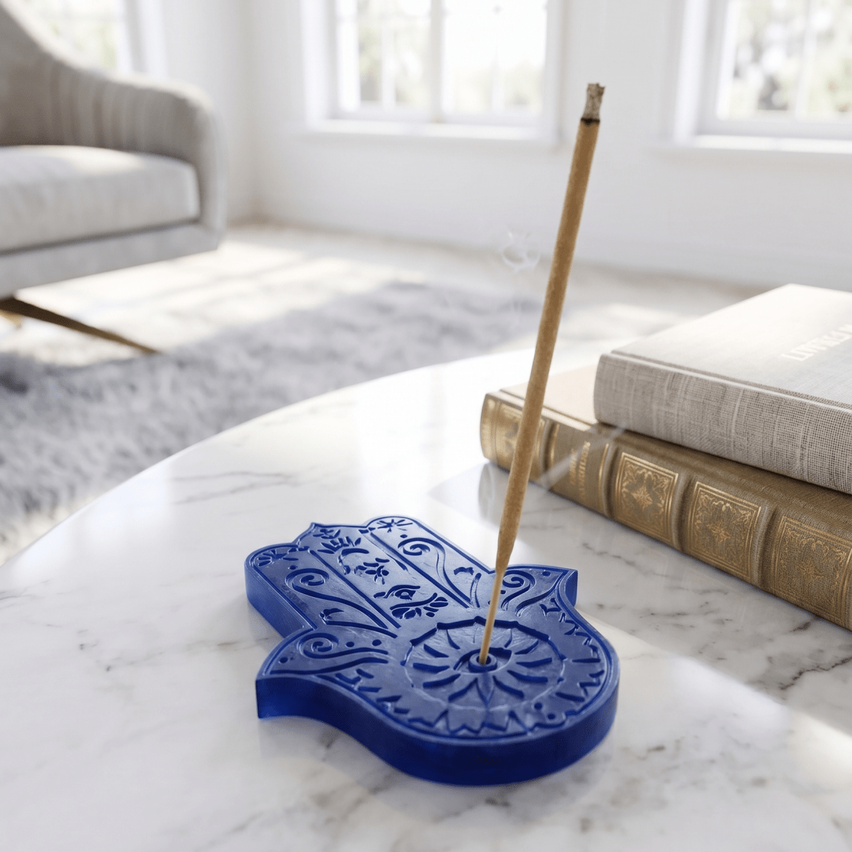 Blue Hamsa Bokhour Holder - Figi Home