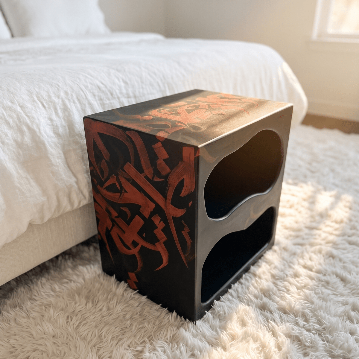 Calligraphy Cube Side Table - Figi Home