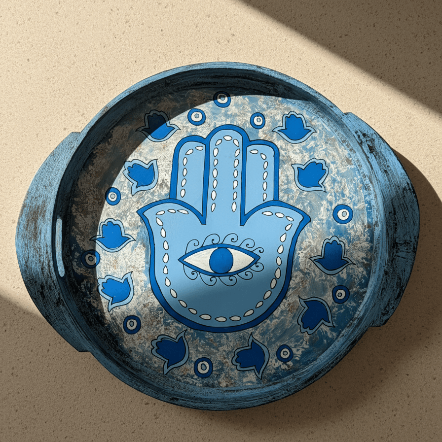Celestial khamsa Round Tray - Figi Home