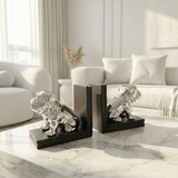 Chrome Bulldog Bookends (Set of 2) - Figi Home