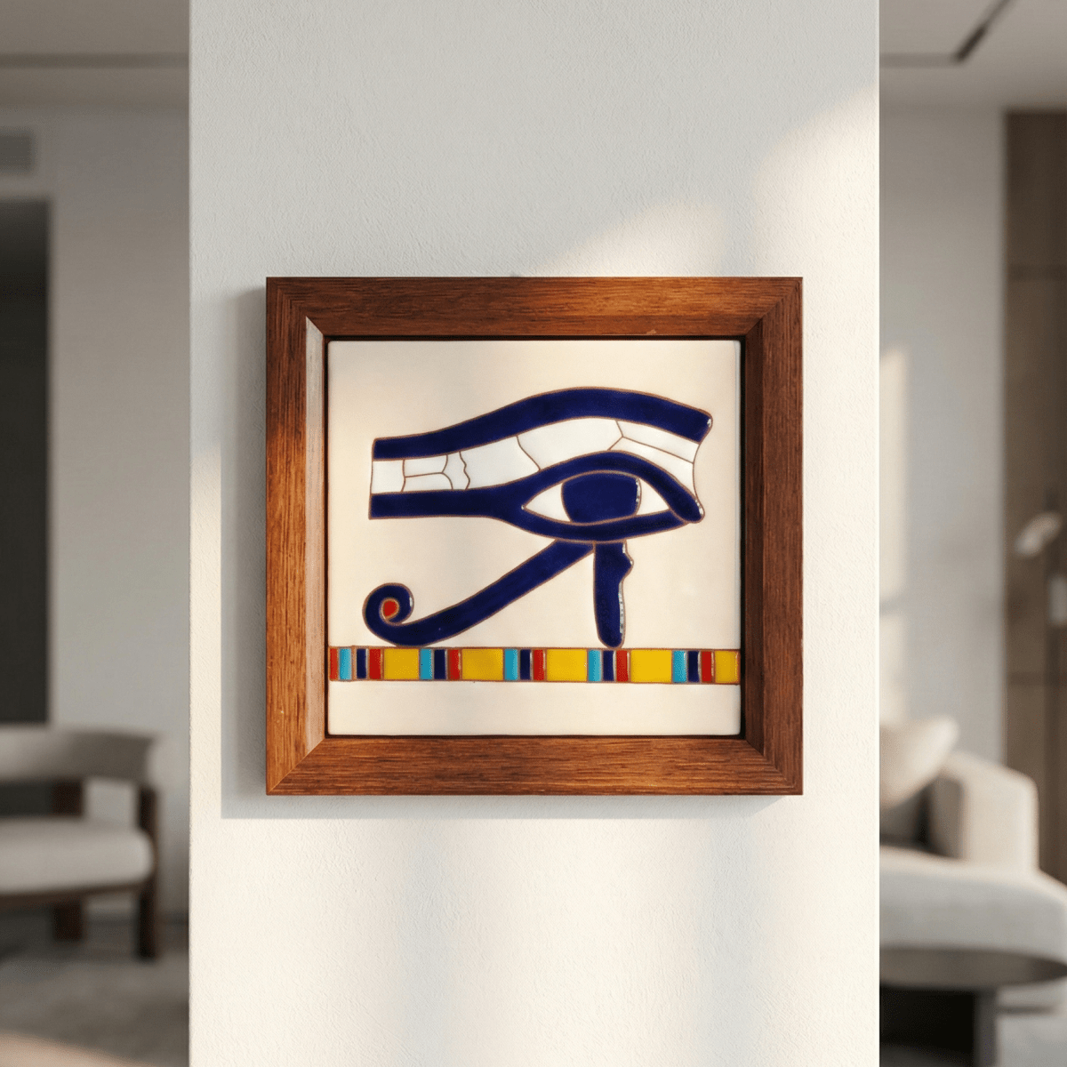 Eye of Horus Framed Ceramic Artwork - Figi Home