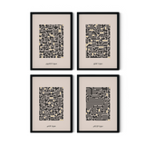 Kufi Calligraphy Surah Set (4 Pieces) - Figi Home