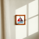 Framed Sailboat Tile - Figi Home