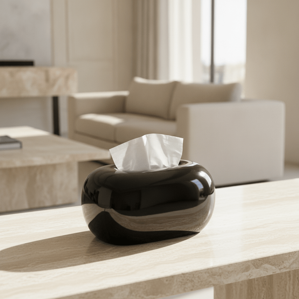 Glossy Oval Tissue Box - Figi Home