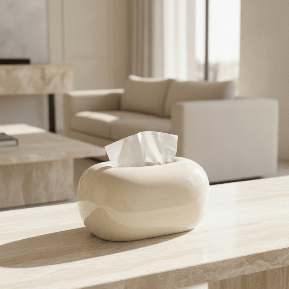 Glossy Oval Tissue Box - Figi Home
