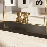 Gold Perpetual Calendar with Bear Figurines - Figi Home