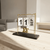 Gold Perpetual Calendar with Bear Figurines - Figi Home