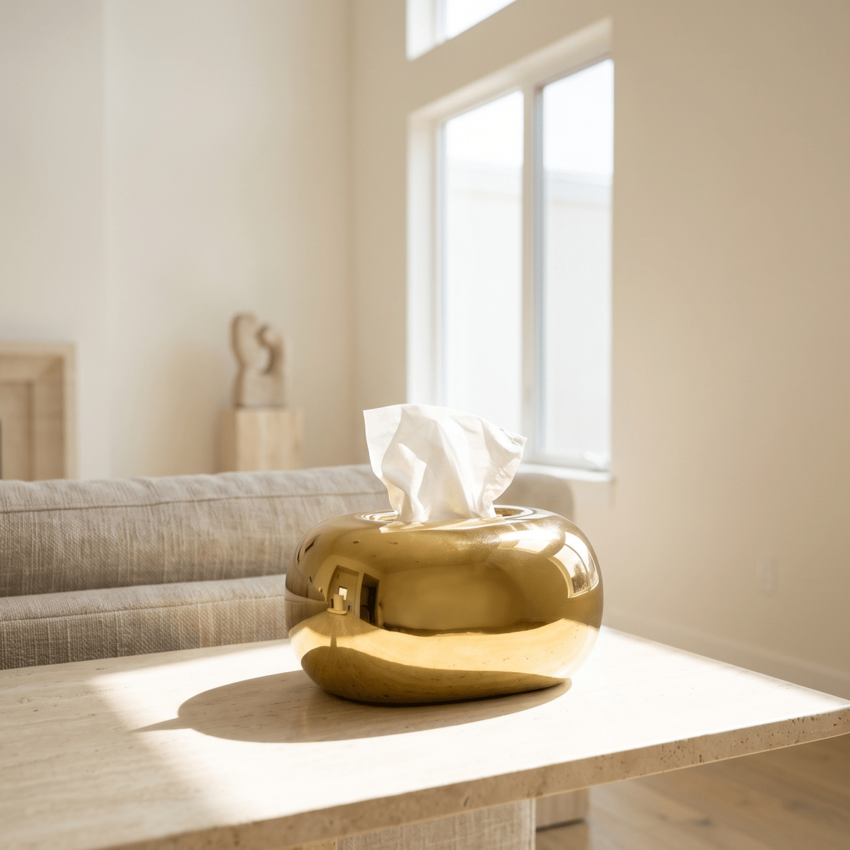 Golden Tissue Box Cover - Figi Home