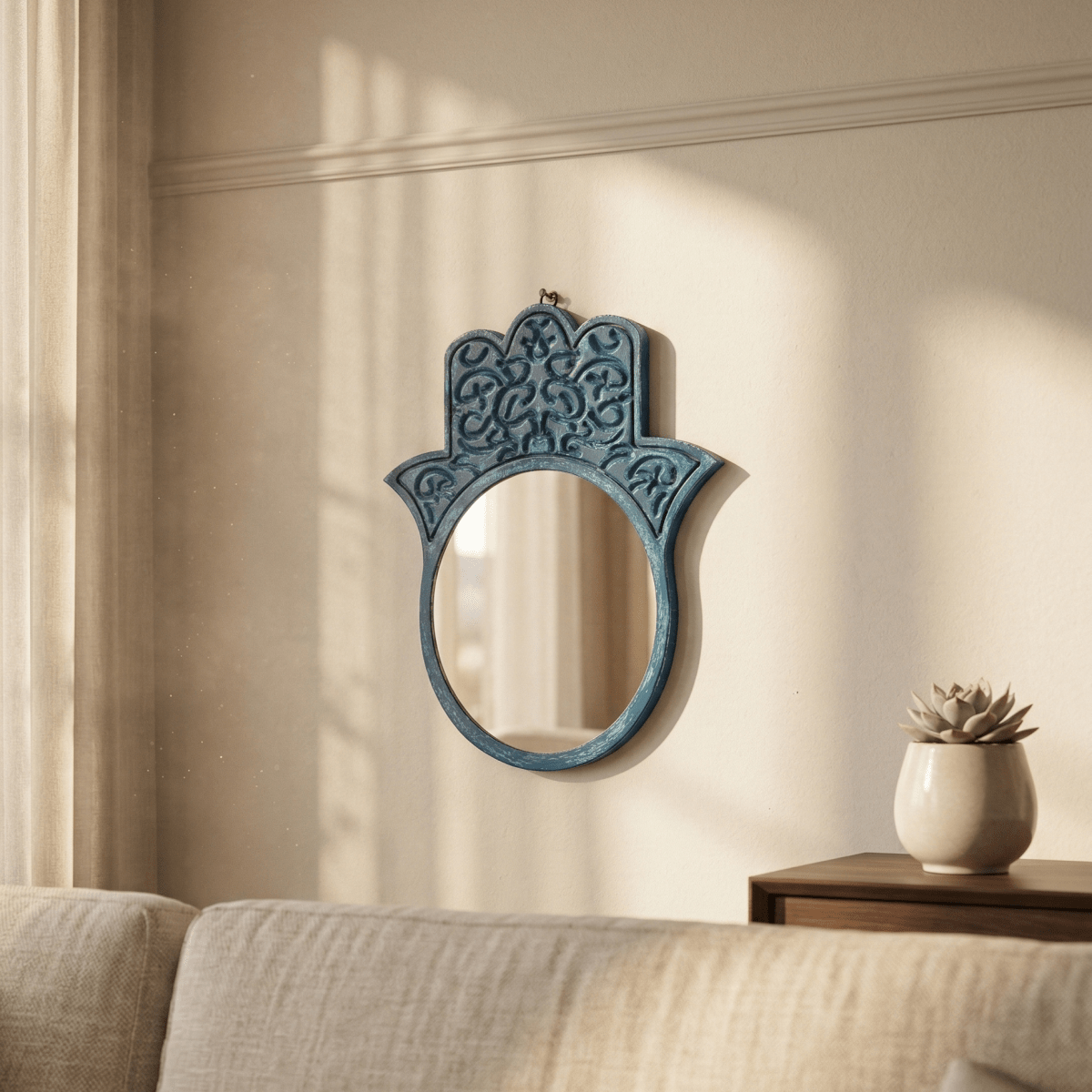 Hamsa Reflection Wall Mirror - Figi Home