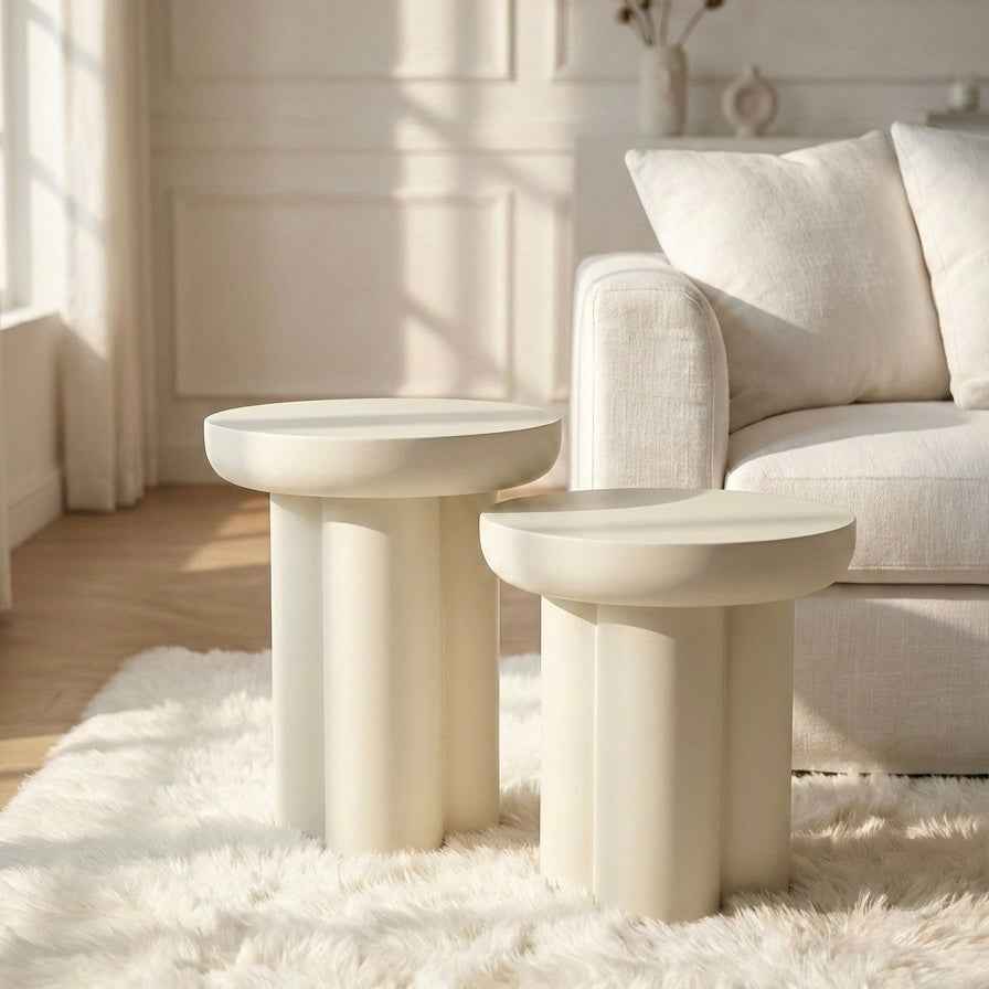 Ivory Duo Side Tables (set of 2) - Figi Home