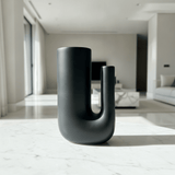Matte Black U-shaped Vase - Figi Home