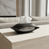 Matte Black Wavy Tissue Box Holder - Figi Home