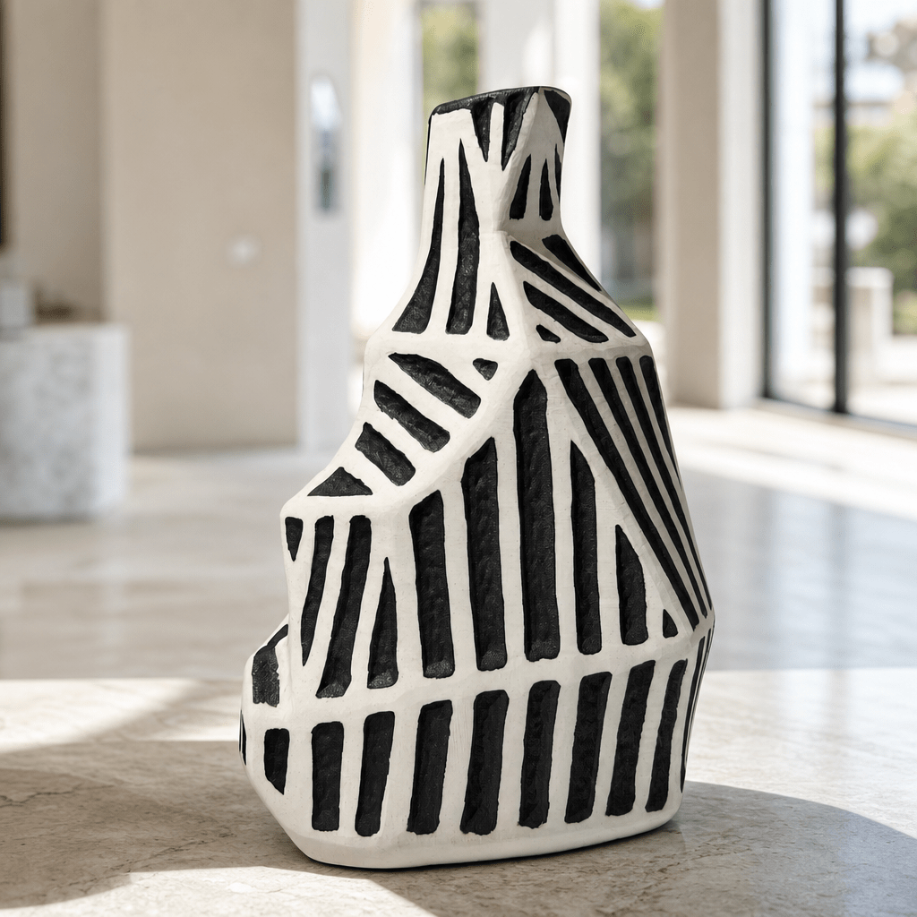 Monochrome Sculpted Vase - Figi Home