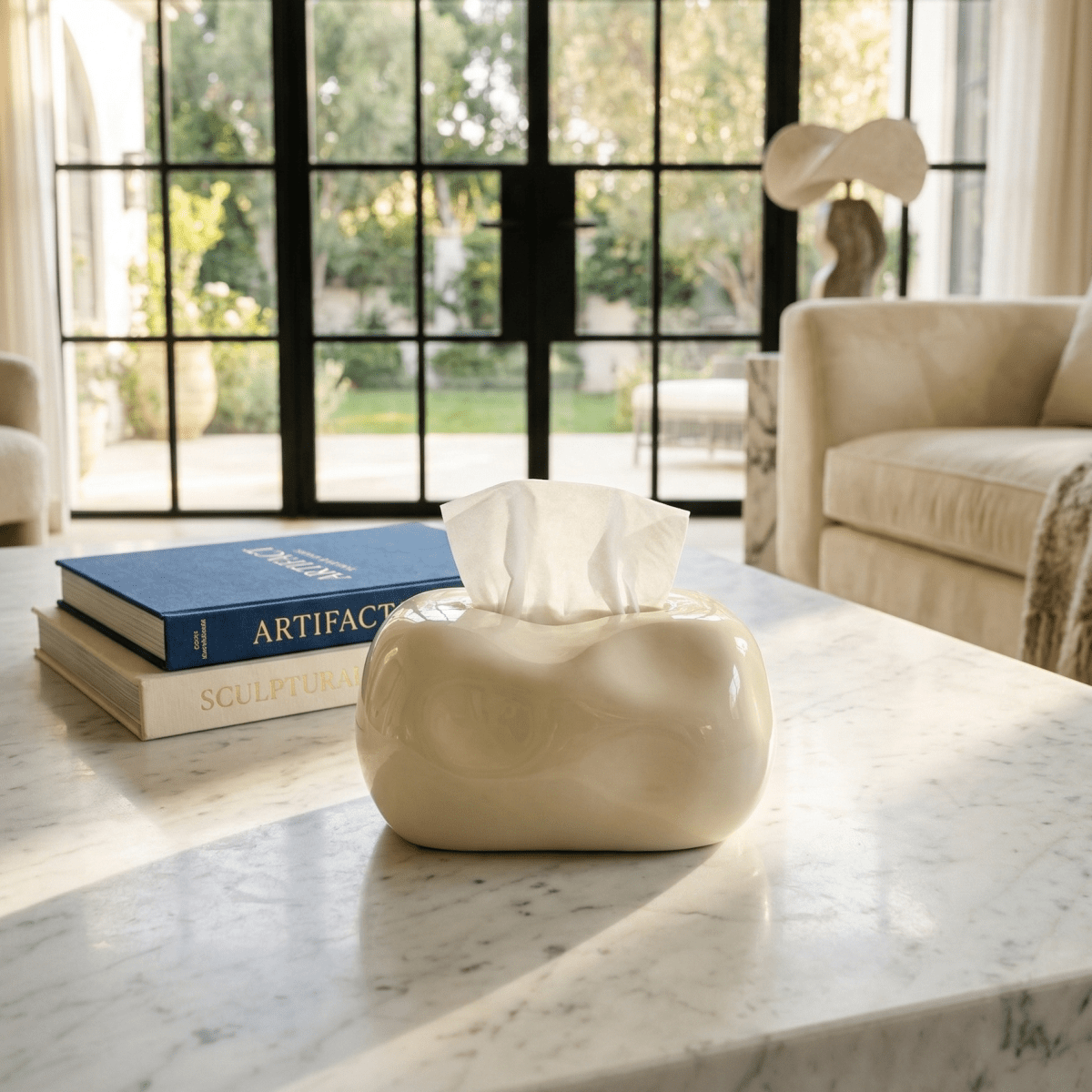 Organic Shape Ceramic Tissue Box - Figi Home