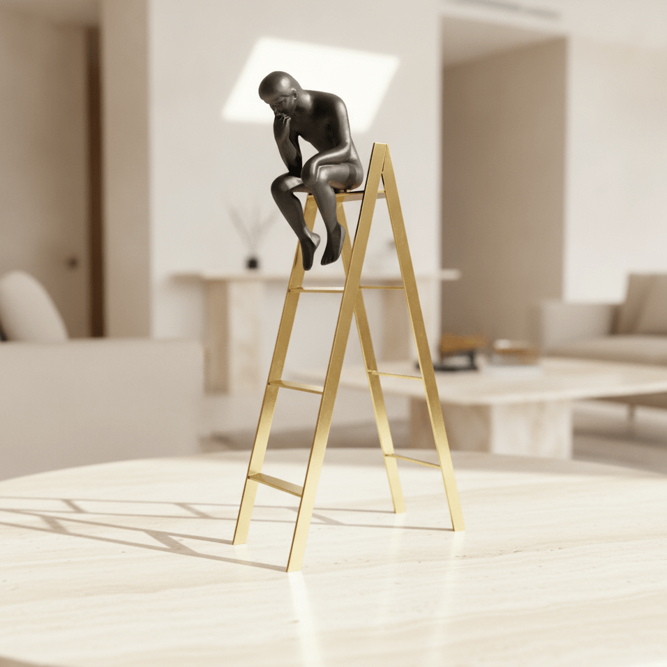 Pensive Figure on Ladder - Figi Home
