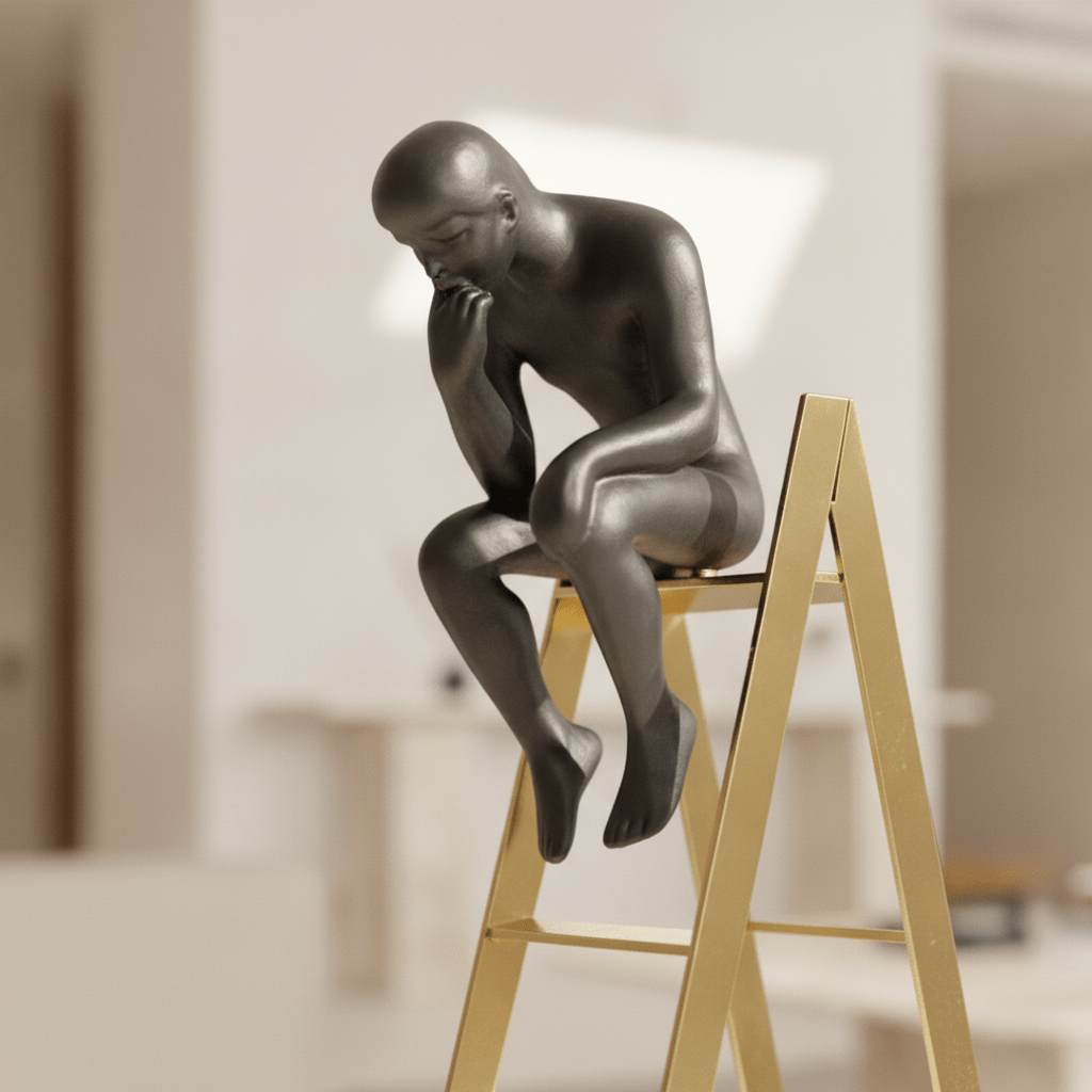 Pensive Figure on Ladder - Figi Home