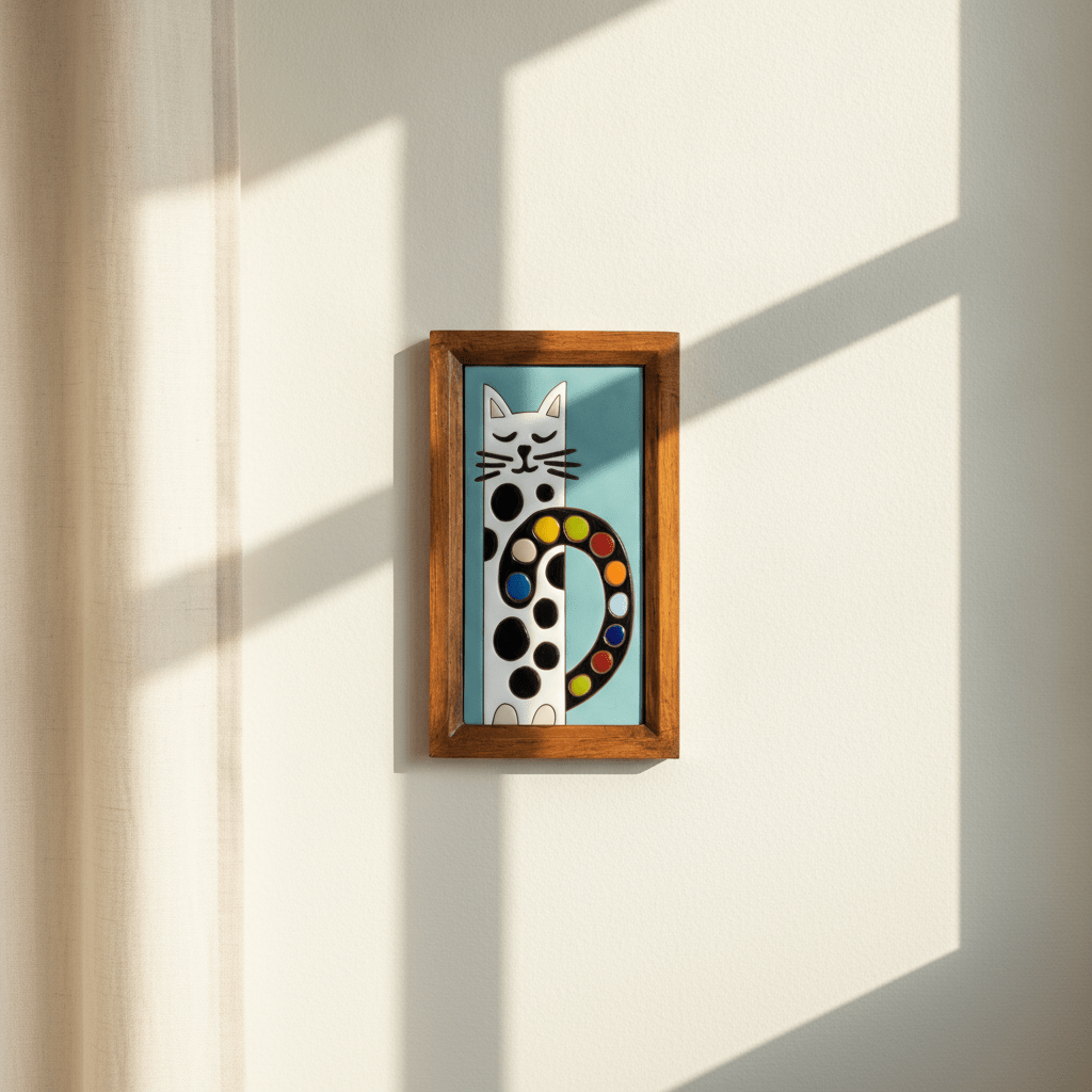 Polka Dot Cat Tile - Figi Home