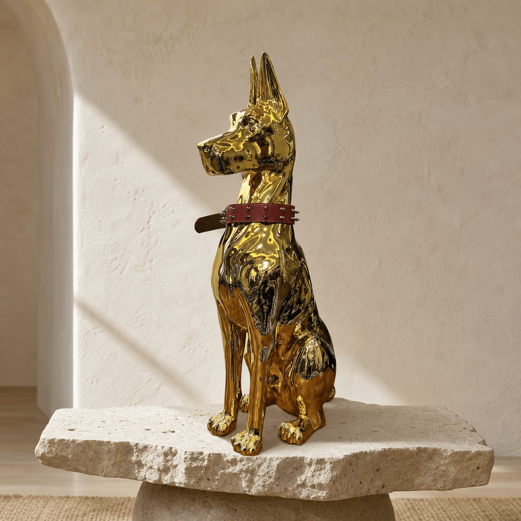 Premium Golden Doberman Sculpture - Figi Home