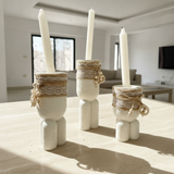 Rustic Pillar Candle Holders Set