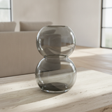 Smoky Grey Stacked Orb Vase