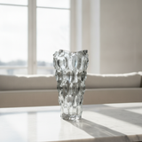 Textured Smoky Gray Glass Vase
