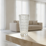 Iridescent Ribbed Glass Vase