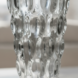 Textured Smoky Gray Glass Vase