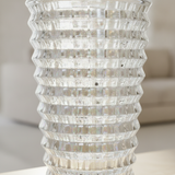 Iridescent Ribbed Glass Vase