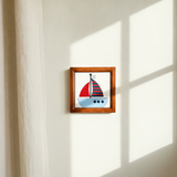 Framed Sailboat Tile